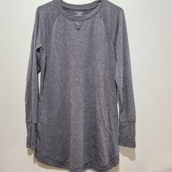 Tek Gear Shirt Women's Large Gray Solid Crew Neck Tee Shirt On The Go Top - Picture 1 of 14